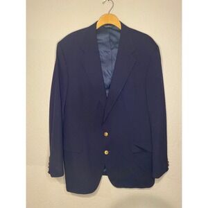Polo University Club Blazer Navy Blue Gold Button Two Button Jacket Size 48R